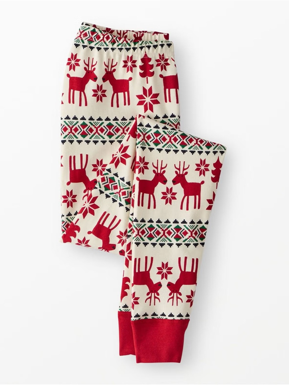 Hannah Andersson Adult Holiday Long John Pajama Pants Dear Deer XL